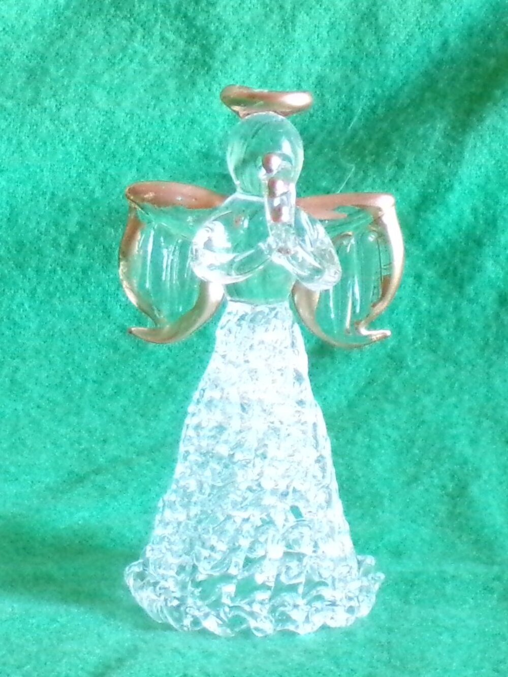 Glass Crystal Angel Ornament Hand Blown Intricate
